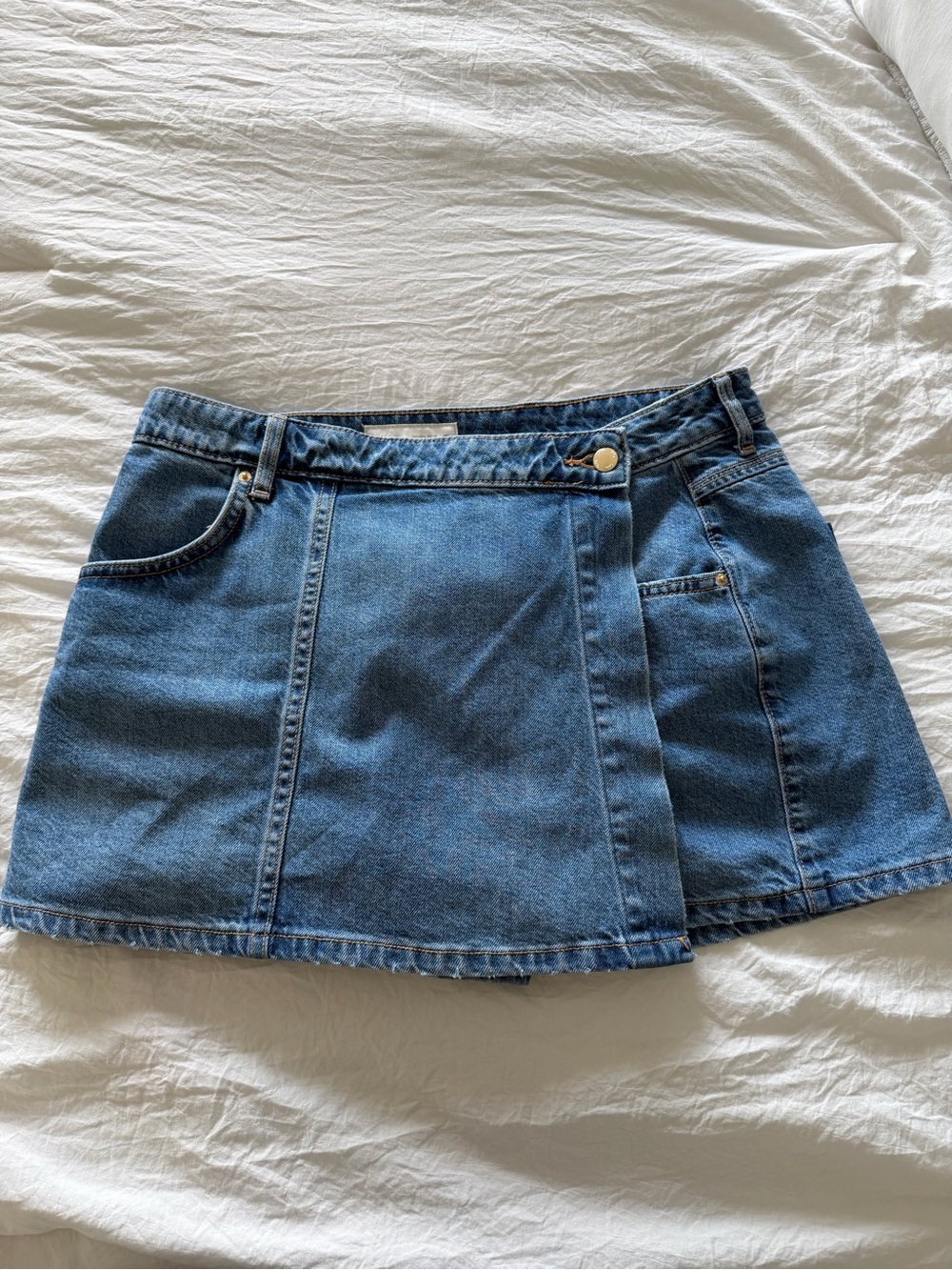Zara Denim Mini Wrap Skirt